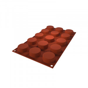 Forma Silicon Cilindru Decor Maur Ø 4 x H 1.6 cm, 15 cavitati, 19 ml (SF378)