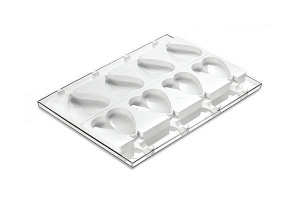 Forma Silicon Inghetata Heart IC, 2 forme silicon x 4 cav. 9.1 x 8.5 x H 2.3 cm, 96 ml - Img 2