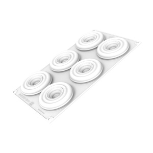 Forma Silicon Tarte 3D Tornada Ø 7.7 x H 1.6 cm + Rama Microforata Ø 8 x H 2 cm, 6 cavitati - Img 4