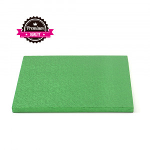Green Square Cake Plate, 35 x 35 x H 1.2 cm - Img 1