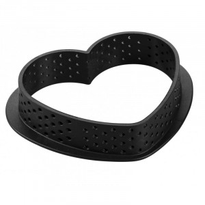 Heart Tart Set 8 x 7 x H 2 cm, 6 Microperforated Copper + Silicon Mould 8 cavities 30 ml - Img 3