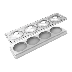 Kit Tort Modern Pebble Ø 8 x H 3.5 cm, 1 Forma Silicon cu 4 cavitati + Matrita Tritan, 120 ml - Img 2