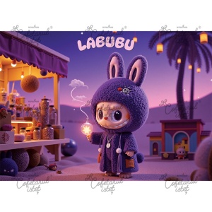 Labubu с отпечатана захарна паста Labubu Model 1, A4 - Сладкарски изделия