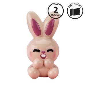 Matrita 3D Ciocolata, Plastic Rigid cu Cleme, Iepuras 7.7 x 7.55 x H 15.5 cm, 160 gr
