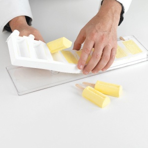 Mini Chic Silicone Ice Cream Mould, 2 moulds x 8 cav. 6.9 x 3.8 x H 1.8 cm, 38 ml, 100 sticks - Img 4