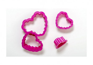 Műanyag szív alakú fésűsvágók R 4 - 8 x H 2,2 cm, 4 db - Img 4