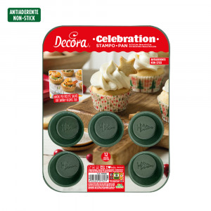 Muffin Tray - 12 cavities Ø 8 x H 2.9 cm, Non-stick Metal - Img 1