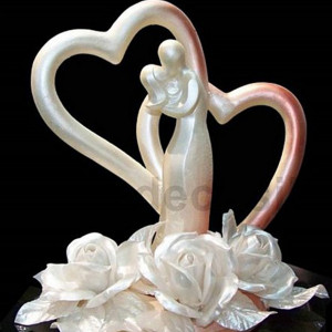 Mulaj Silicon Statueta Stilizata 3D Mire-Mireasa, Ø 7.5 x H 21 cm