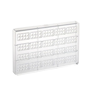 Napolitain Chocolate 4.5 x 2.3 x H 0.6 cm - Polycarbonate Lego mould, 20 cavities - Img 2