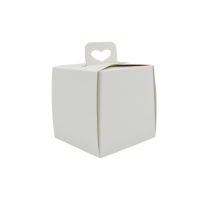 Négyzet alakú Monoportion doboz, fehér karton 9 x 9 x H 9 cm, 10 db-os készlet