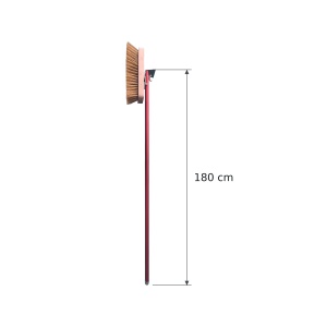 Oven Brush, 30 cm with Brass Bristles and Scraper, 180 cm Red Aluminium Handle - Img 1