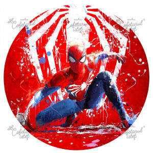 Pasta Zahar imprimata SpiderMan Model 3, Ø 20 cm - Cofetarul Istet