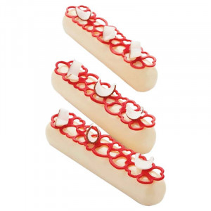 PavoDecor Silicone Heart Shape Elongated, 10 cavities 12 x 2.7 x H 0.2 cm, 2.6 ml - Img 3