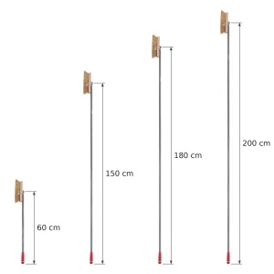 Perie Vatra Cuptor, 18 cm cu Fire Alama, Maner Aluminiu Netratat 60 cm - Img 4