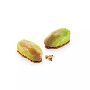 Pistachio 3D 9.9 x 5.6 x H 4 cm - Silicone mould Single-portion, 6 cavities x 120 ml + cutter