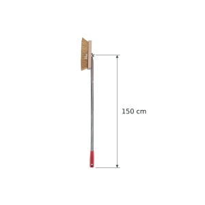 Pizza Oven Brush with Brass Brushes, 18 cm, Aluminium Handle 150 cm