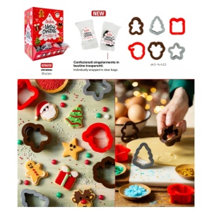 Plastic Christmas Plastic Cutters 6 Models 3 - 4 x H 2.2 cm, 60 pcs - Img 1