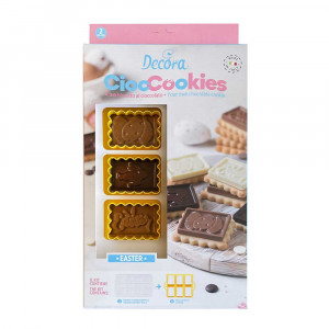 Plastic Cookie Cutter Biscuit Paste 6 x 4.3 x H 2.2 cm, 6 Notches + Plastic Chocolate Mould - Img 1