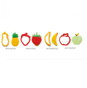 Plastic Fruit Cutters - Pineapple, Banana, Strawberry, Apple R 7 - 10 cm, 4 pieces - Img 2