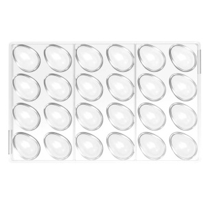 Polikarbonát forma 24 csokoládétojás, 4 x 2,8 x H 1,4 cm, 17,5 x 27,5 cm (CH052), 8 gr. - Img 2