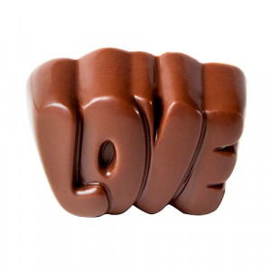 Polikarbonát forma Love Praline csokoládé praliné, 24 üreg, 3.3 x 2.25 x H 1.6 cm, 10.5 gr, 3.3 x 2.25 x H 1.6 cm, 10.5 gr