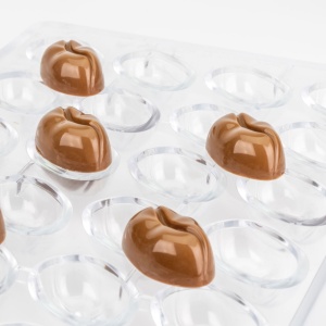 Polycarbonate mould 24 Coffee Pralines, 3.8 x 2.5 x H 1.4 cm, 8.5 gr - Img 2