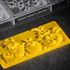 Polycarbonate mould Choco Bar Fiorani Choco Bar Range Pasta Prienteni - 3 bars, 15.4 x 7.2 x H 1.5, 100g - Img 3