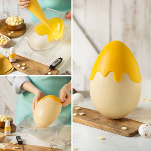 Polycarbonate mould Chocolate Egg Gulp, 1 Cavity, 20.5 x 13.5 x H 7.5 cm, Set 2 Pieces - Img 4