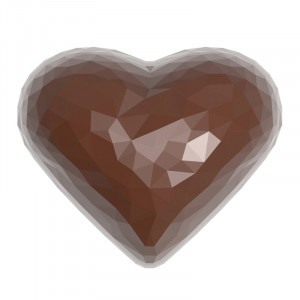 Polycarbonate mould Diamond Heart 21 Praline Chocolate Pralines 3.6 x 2.95 x H 1.9 cm, 13 gr - Img 2