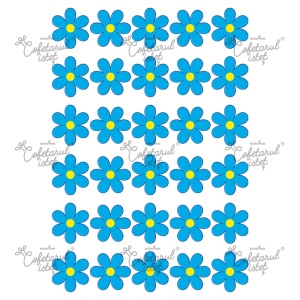 Printed Sugar Paste Flowers Model 11, 30 Decorations Ø 4 cm, A4 - Confectioner Istet