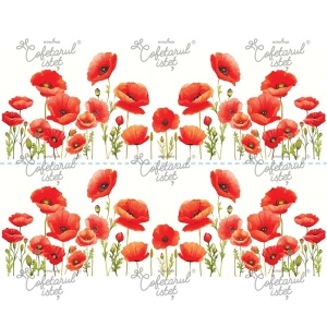 Printed Sugar Paste Flowers Model 9 - 2 Side Decorations Cake 10 x 28 cm, A4 - Confectioner Istet - Img 1