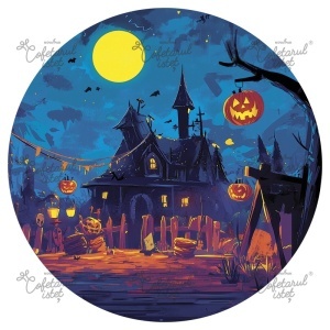 Printed Sugar Paste Halloween Model 13, Ø 20 cm - Confectioner Istet