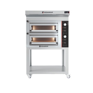 Professional pizza oven, 8 x Ø 30-34 cm, temperature 450⁰C, with stand model S8, set of 4 wheels and hood with motor