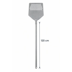 Professional Square Perforated Pizza Scoop Smart, Anodised Aluminium 30x30 cm, Handle 120 cm