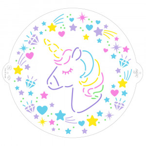Sablon Plastic Decor Top, Model Unicorn, Ø 25 cm - Img 1