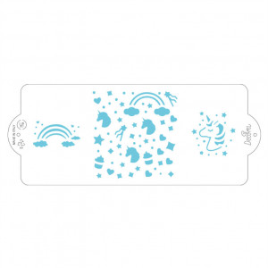 Sablon Plastic Lateral Decor Unicorn, 25 x 10 cm - Img 1