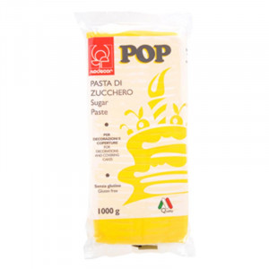 Sárga Pop cukorpaszta, bevonó és dekoráció, 1 kg Modecor - Img 1