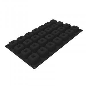 Savarin Square Silicon Savarin mould 6.8 x 6.8 x H 2.6 cm, 28 cavities, 90 ml (SQ090) - Img 3