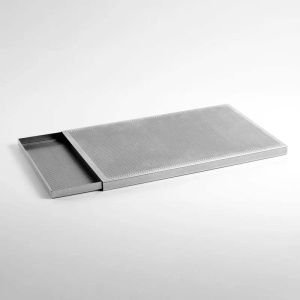 Set of 2 Perforated Aluminium Trays for Foietaj, 53 x 32.5 x H 2 cm - Img 1