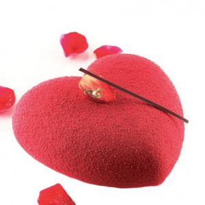 Silicon Cake Tin Heart 3D Amore + Cutter, 14.2 x 13.7 x H 5 cm