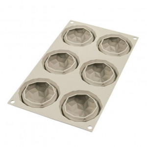 Silicon Diamant mould Ø 6.8 x H 4.2 cm, 6 cavities x 110 ml, Mini Gem. - Img 2