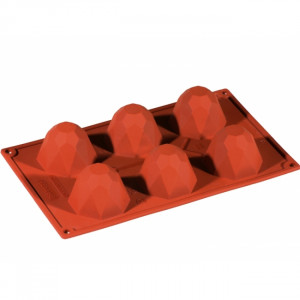 Silicon Diamant mould Ø6.8xh4.5cm, 6 cavities