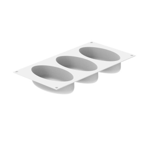 Silicon Ellipse mould 14.8 x 7.6 x H 4 cm, 3 cavities x 335 ml - Img 3