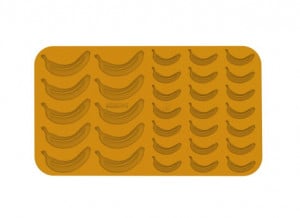 Silicon mould Silikomart NaturaE Banana 2 models 10.3 x 5.2 x H 2 cm - 6.2 x 3.1 x H 2 cm, 1.2 - 3.4 ml, 31 cavities - Img 2