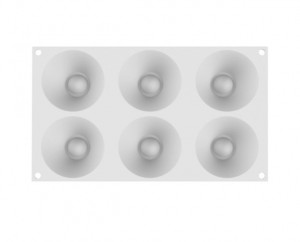 Silicon mould Vulcan Vesuvio Ø 8 x H 4 cm, 6 cavities x 85 ml - Img 2