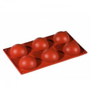 Silicon Semi-spherical mould Ø7xh3.5cm, 6 cavities