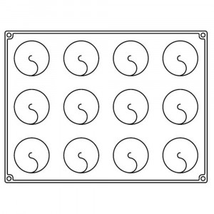 Silicone mould Bachour, Single-portion Jasmine, Ø 6 x h 5.7 cm, 100 ml, 12 cavities - Img 2