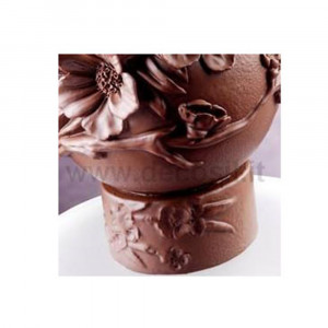 Silicone Mould Medium Egg Holder Decorated with Peach Flowers, Ø 7.2 x H 4 cm - Img 2