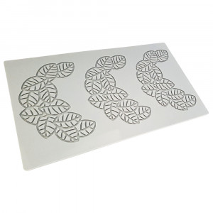 Silicone mould PavoDecor Leaves Half-Moon shape, 3 cavities 14 x 10 x H 0.2 cm, 8.5 ml - Img 2