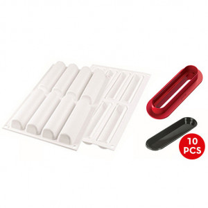 Silicone Shape Cylinder Cylinder Monoportii 12.6 x 2.7 x H 2.7 cm, 10 Trays + Cutter - Img 2